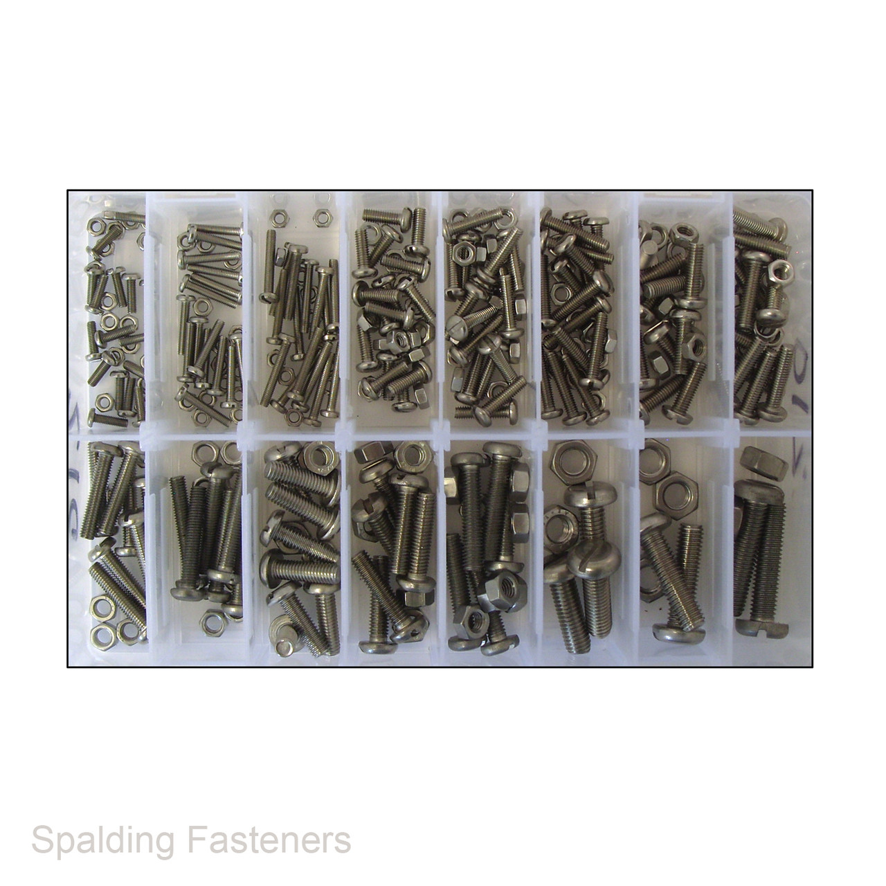 Assorted Metric A2 Stainless Pan Slotted Head Machine Screws & Full Nuts