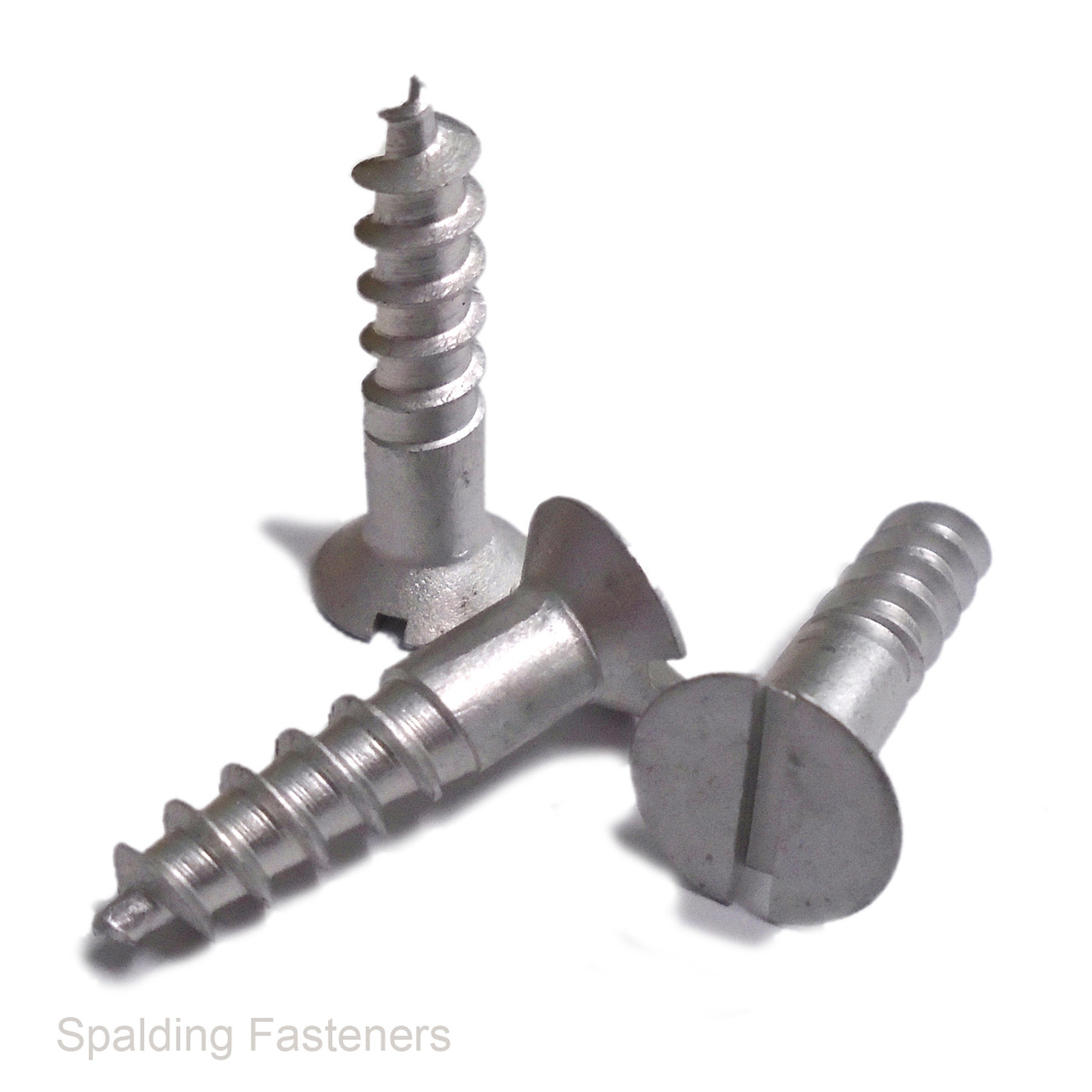 ALUMINIUM COUNTERSUNK SLOTTED HEAD WOOD SCREWS 