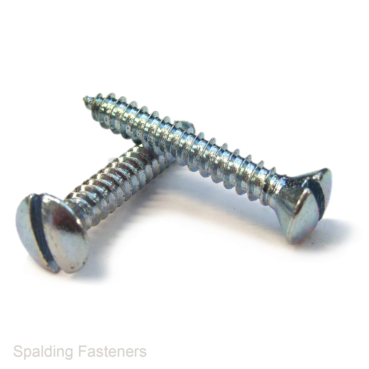 No.10 Zinc Plated Steel Raised Countersunk Slotted Head Self Tapping Screws