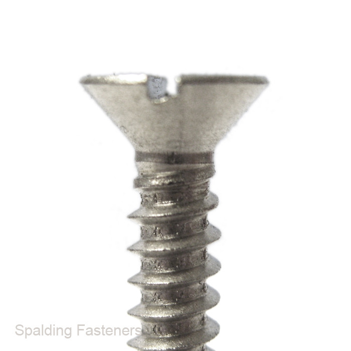 No.12 A2 Stainless Countersunk Slotted Self Tapping Screws