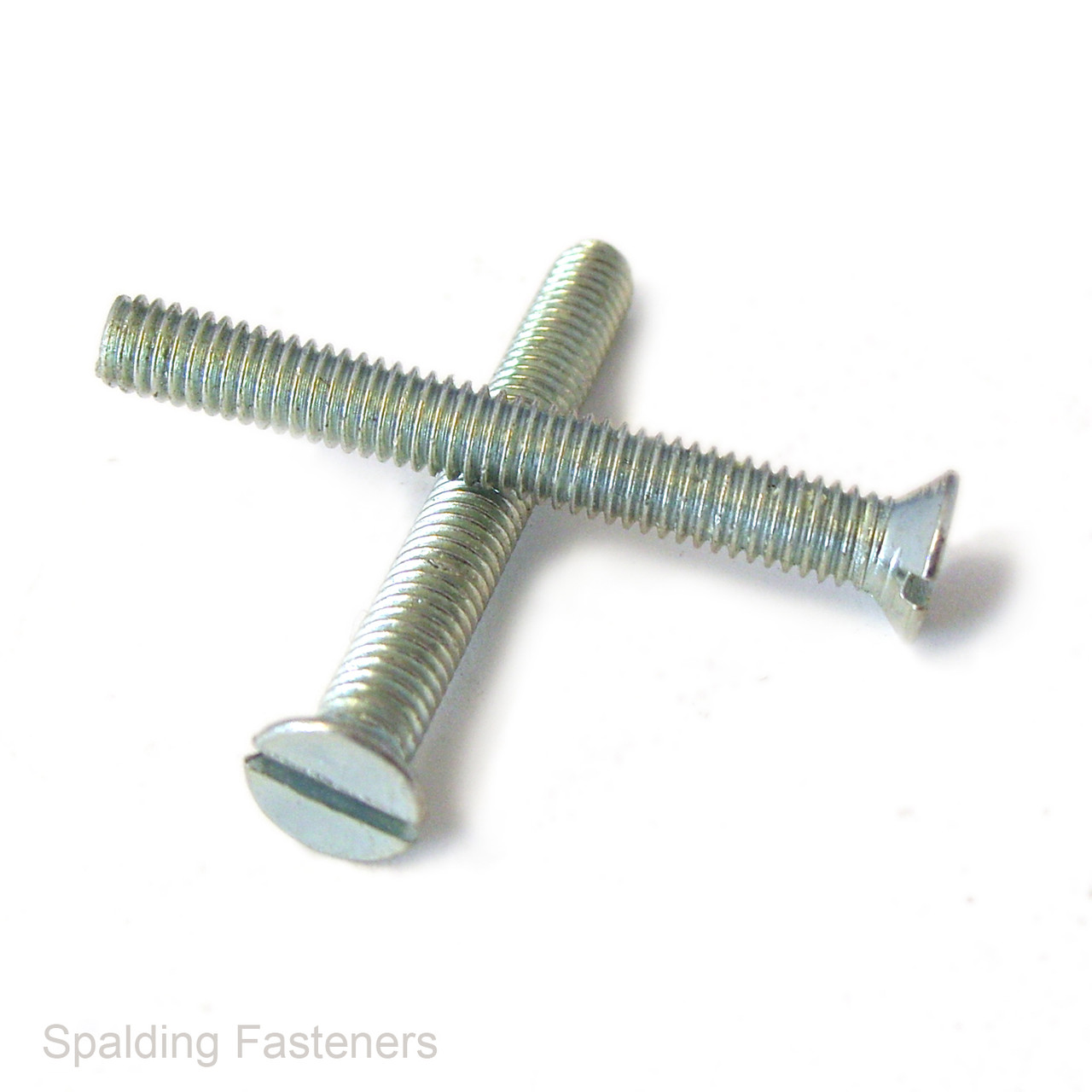 1/4" BSF Zinc Plated Steel Countersunk Slotted Head Machine Screws