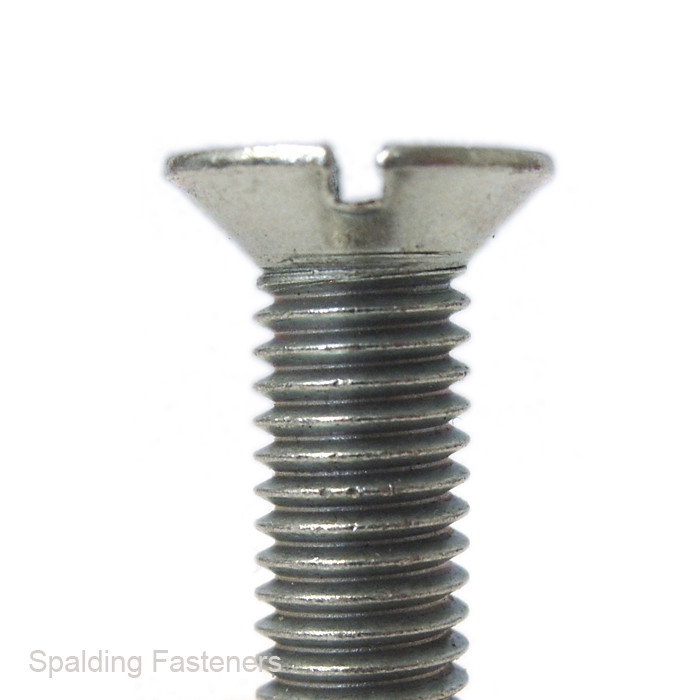 1/4" BSF Zinc Plated Steel Countersunk Slotted Head Machine Screws
