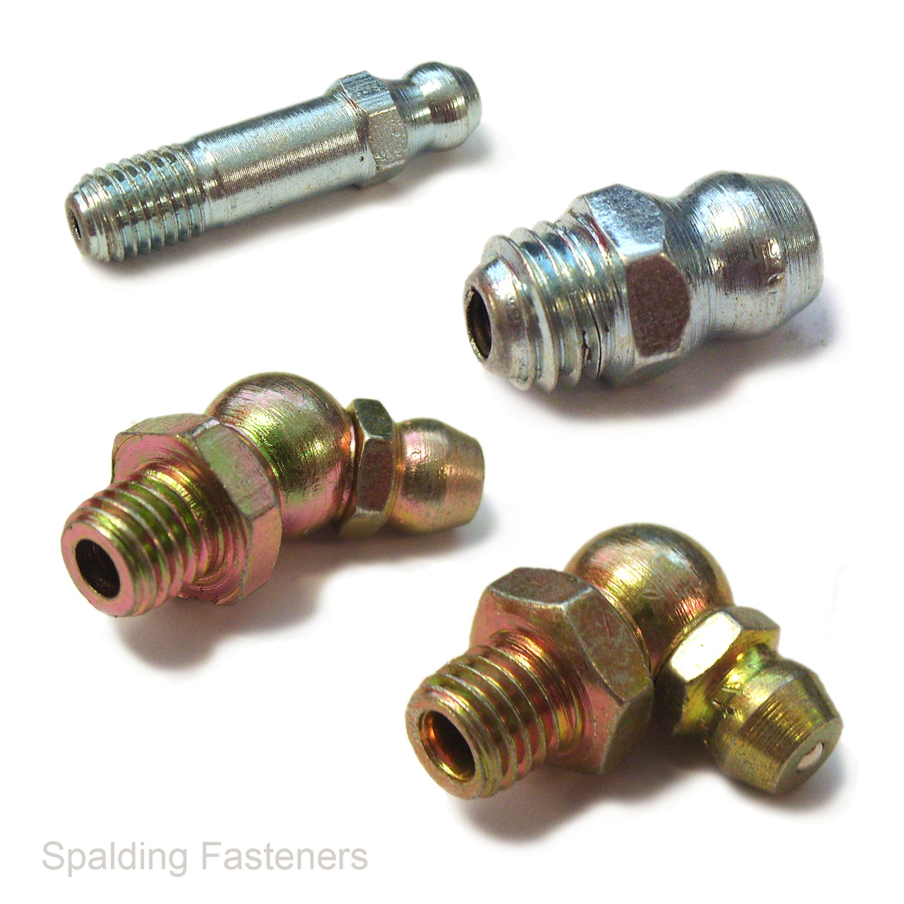 UNF Zinc Plated Steel Grease Nipples - 1/4"