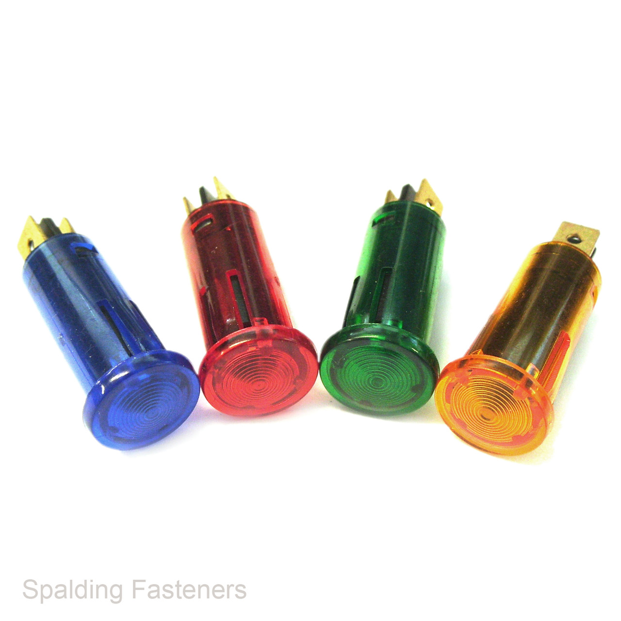 LED Indicator Lights - 12V, Fits 12mm Hole - Amber, Red, Green Or Blue