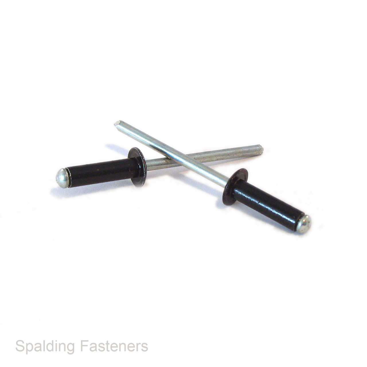 4.8mm Metric Aluminium/Steel Black Pop Dome Head Rivets