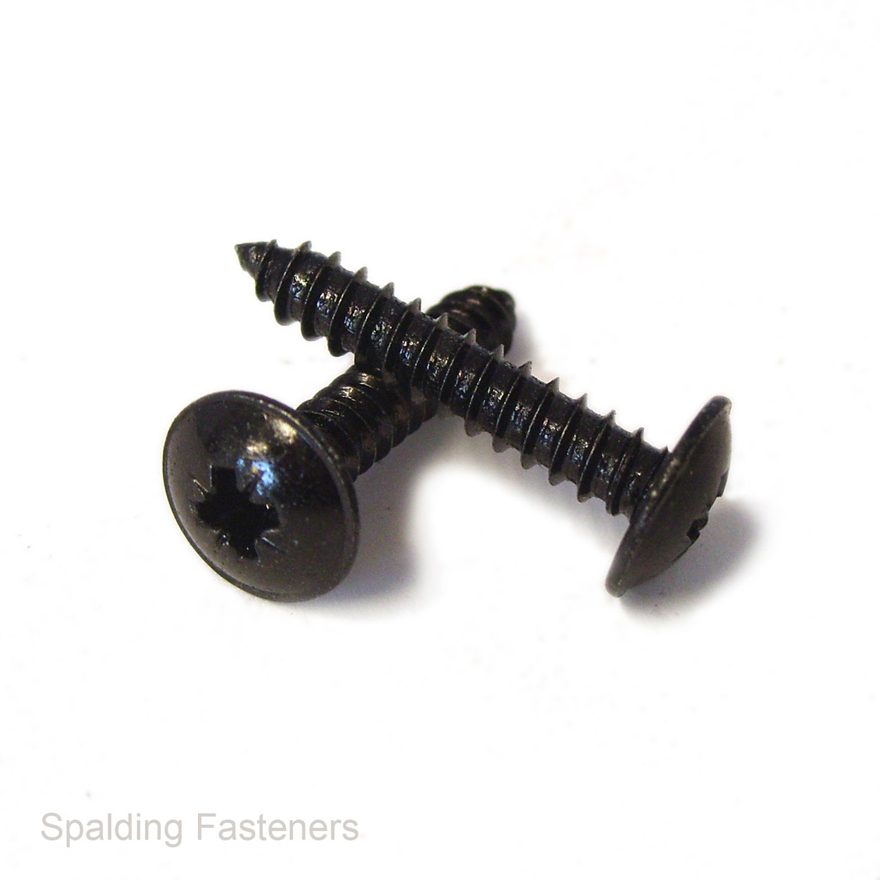 No.8 Black Pozi Flange Head Self Tapping Screws