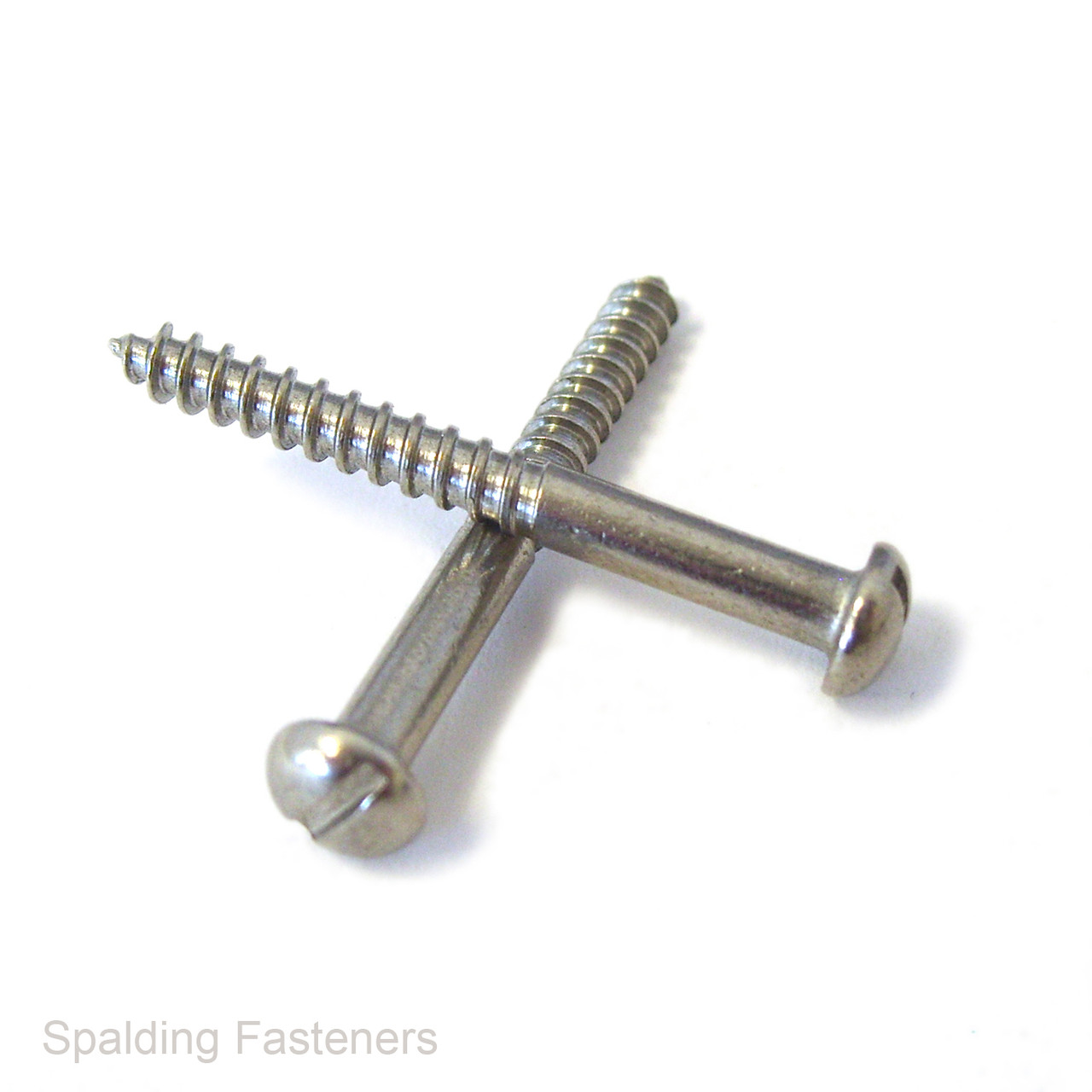 No.10 A2 Stainless Steel Round Slotted Head Wood Screws