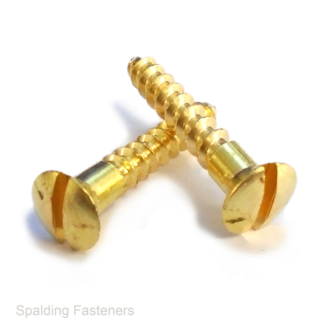 No.8 Solid Brass Raised Countersunk Slotted Wood Screws