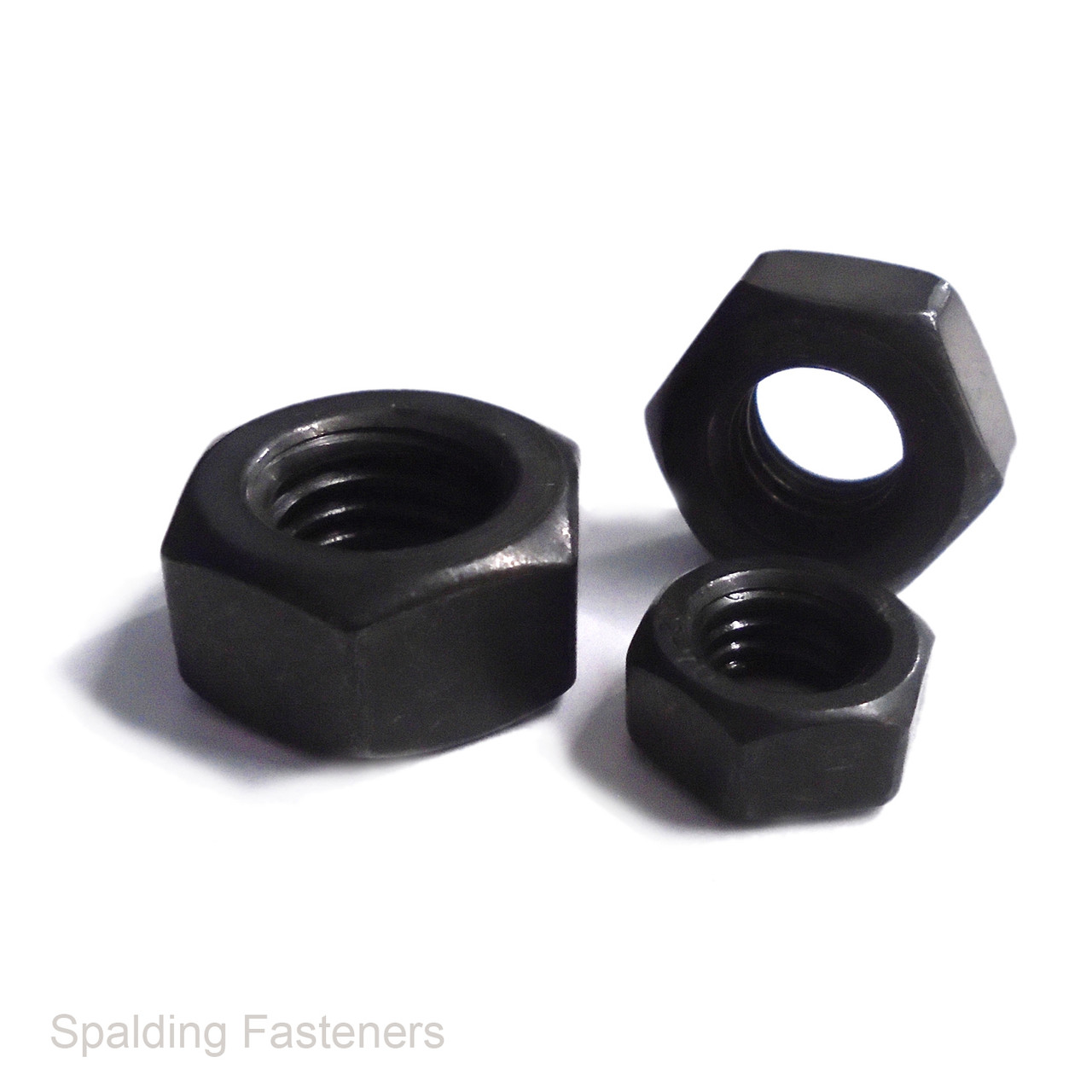 Metric Black A2 Stainless Steel Hexagon Full Nuts DIN934