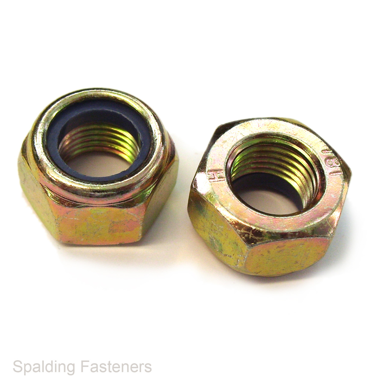 Metric Yellow Zinc Plated High Tensile Hexagon Nyloc Nuts