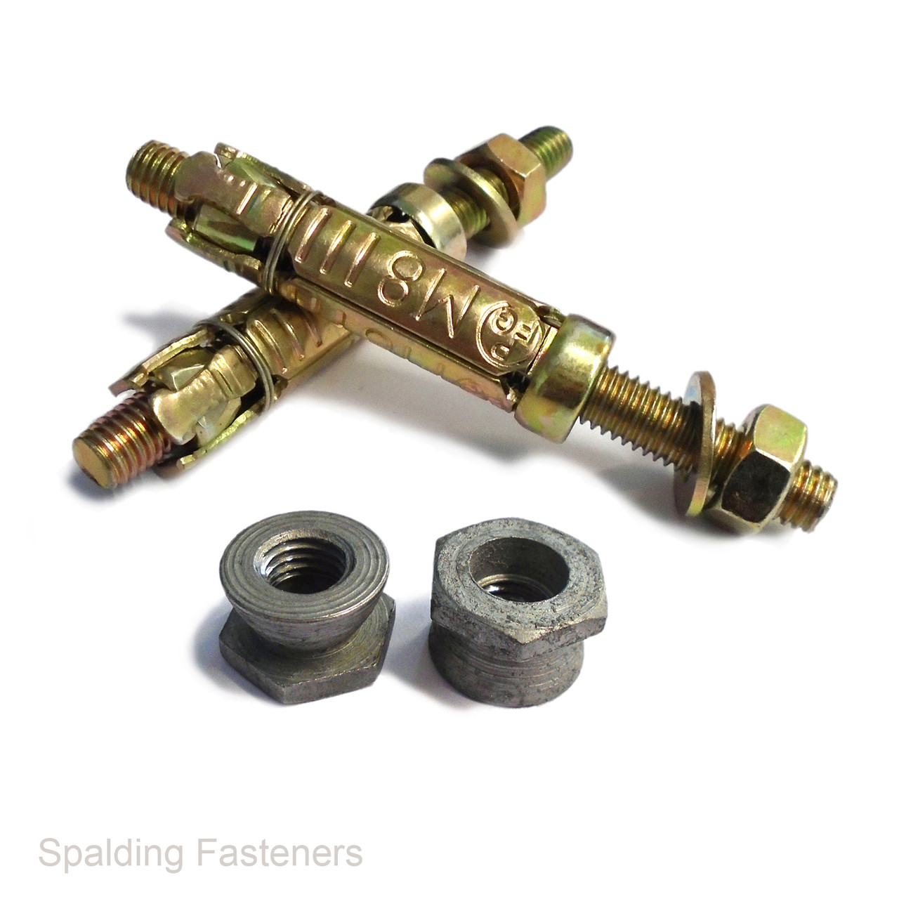 M8 Metric Masonry Shield Acnchor Studs With Anti-Vandal Shear Nuts
