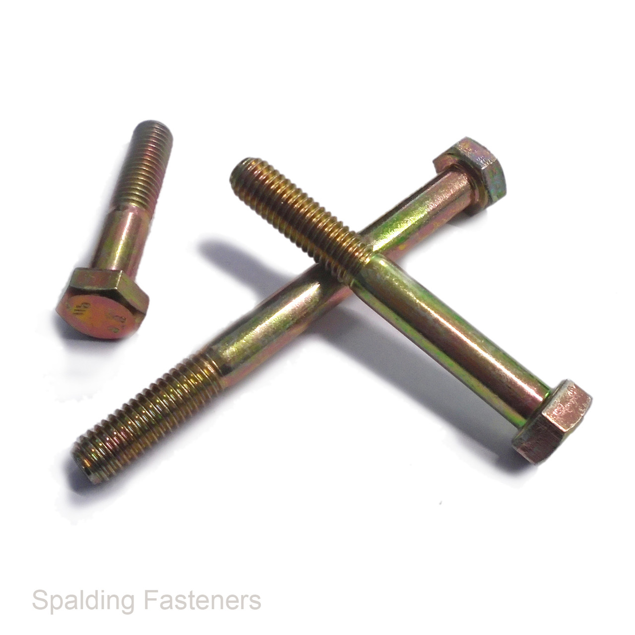 M10 Metric Yellow Zinc Gold Plated Steel High Tensile Hexagon Head Bolts 
