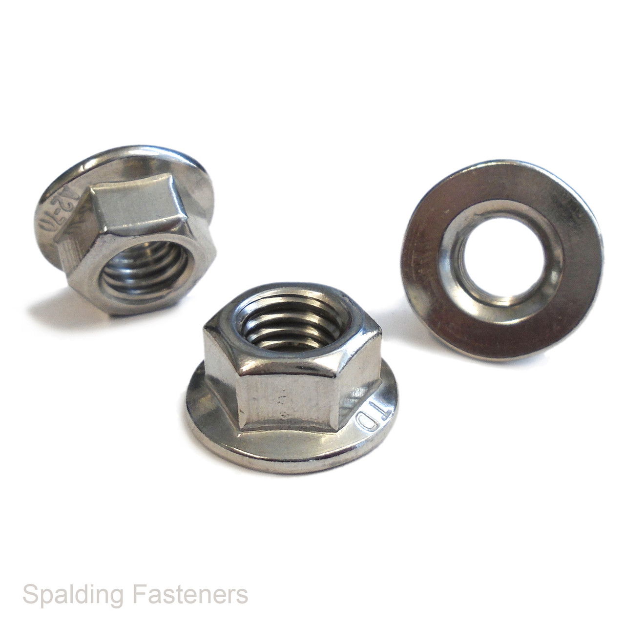 Metric A2 Stainless Flange Full Non Serrated Nuts