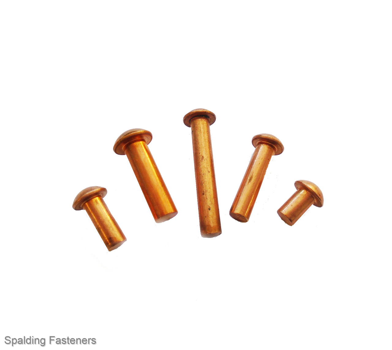 8mm COPPER ROUND HEAD SOLID RIVETS  METRIC SIZES