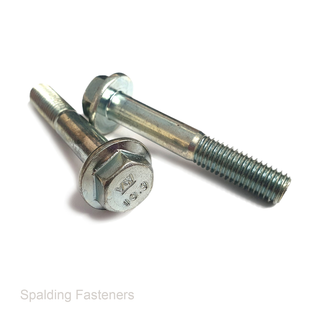 METRIC 10.9 ZINC PLATED STEEL PART THREAD FLANGE BOLTS NONE SERRATED