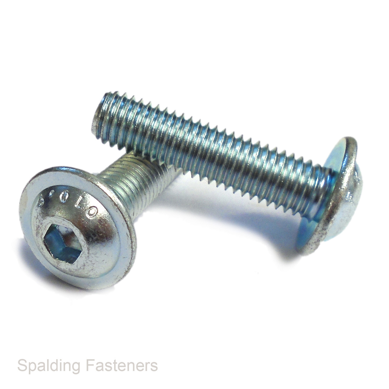 M5 Metric 10.9 Grade Zinc Plated Steel Socket Button Flange Machine Screws