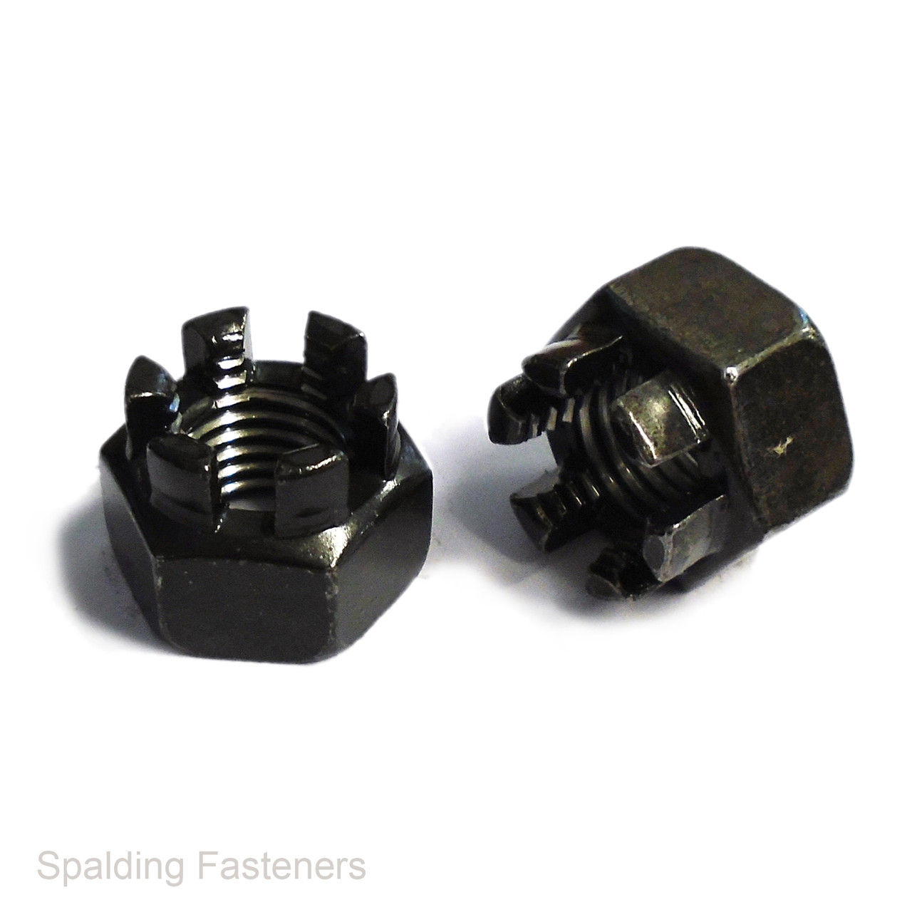 Metric Fine Self Colour Steel Castle Nuts
