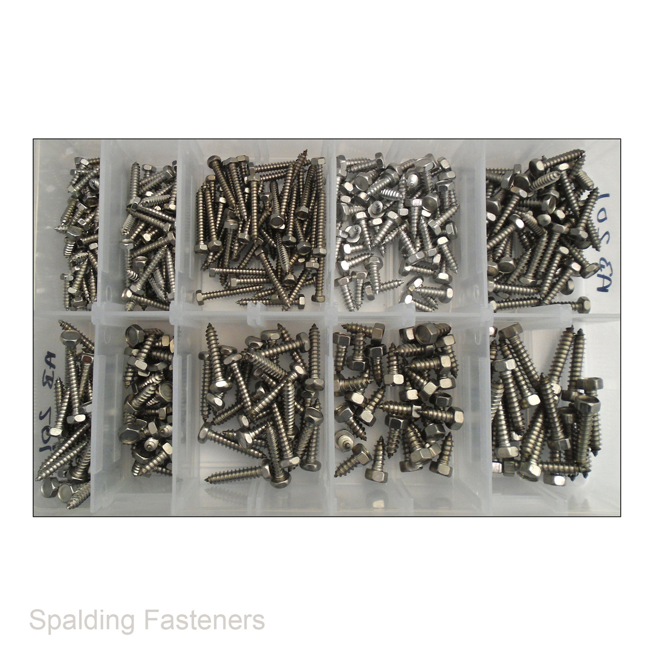Assorted No. 6, 8, 10 & 12 Imperial Stainless Steel Hex Head Self Tapping Screws