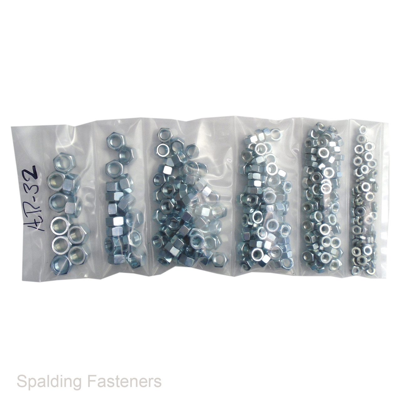 Assorted UNF H.T Zinc Plated Hex Full Nuts