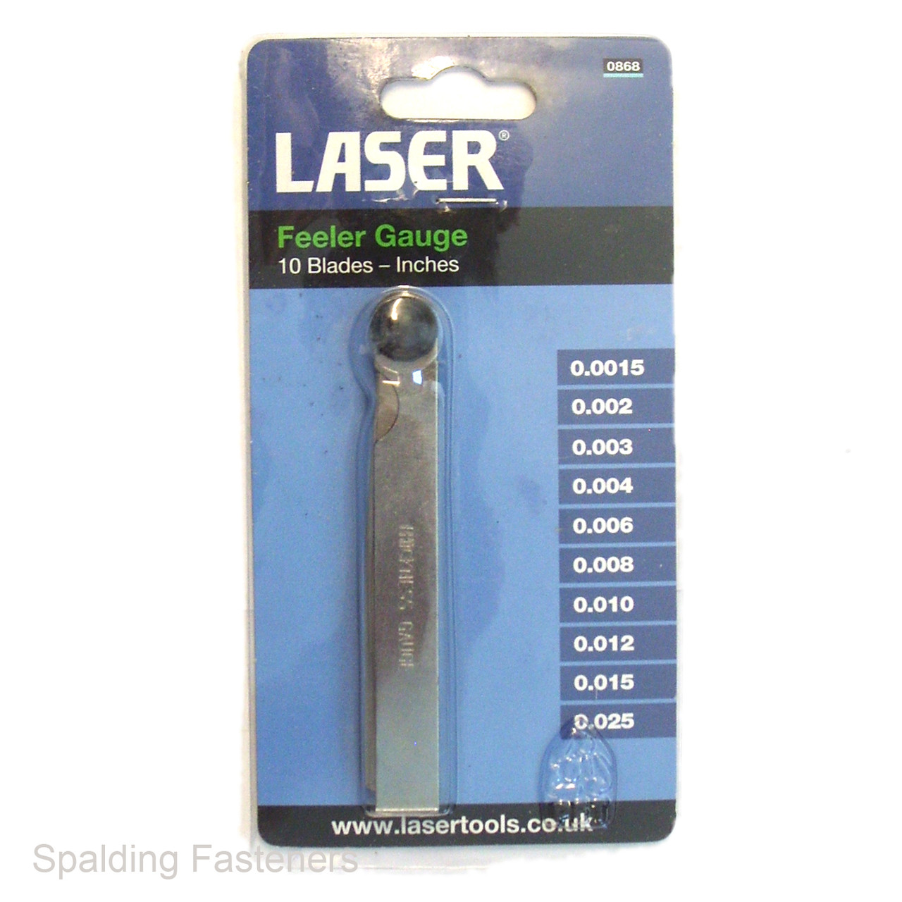 Laser Imperial 10 Blade Feeler Guage - 0.0015" To 0.025"