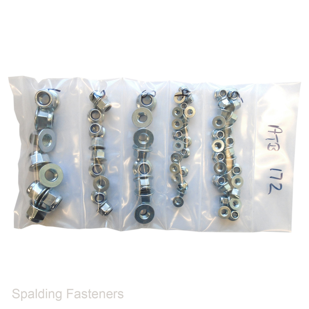 Assorted Metric Zinc Plated Flange Nyloc Nuts M5 M6 M8 M10 M12