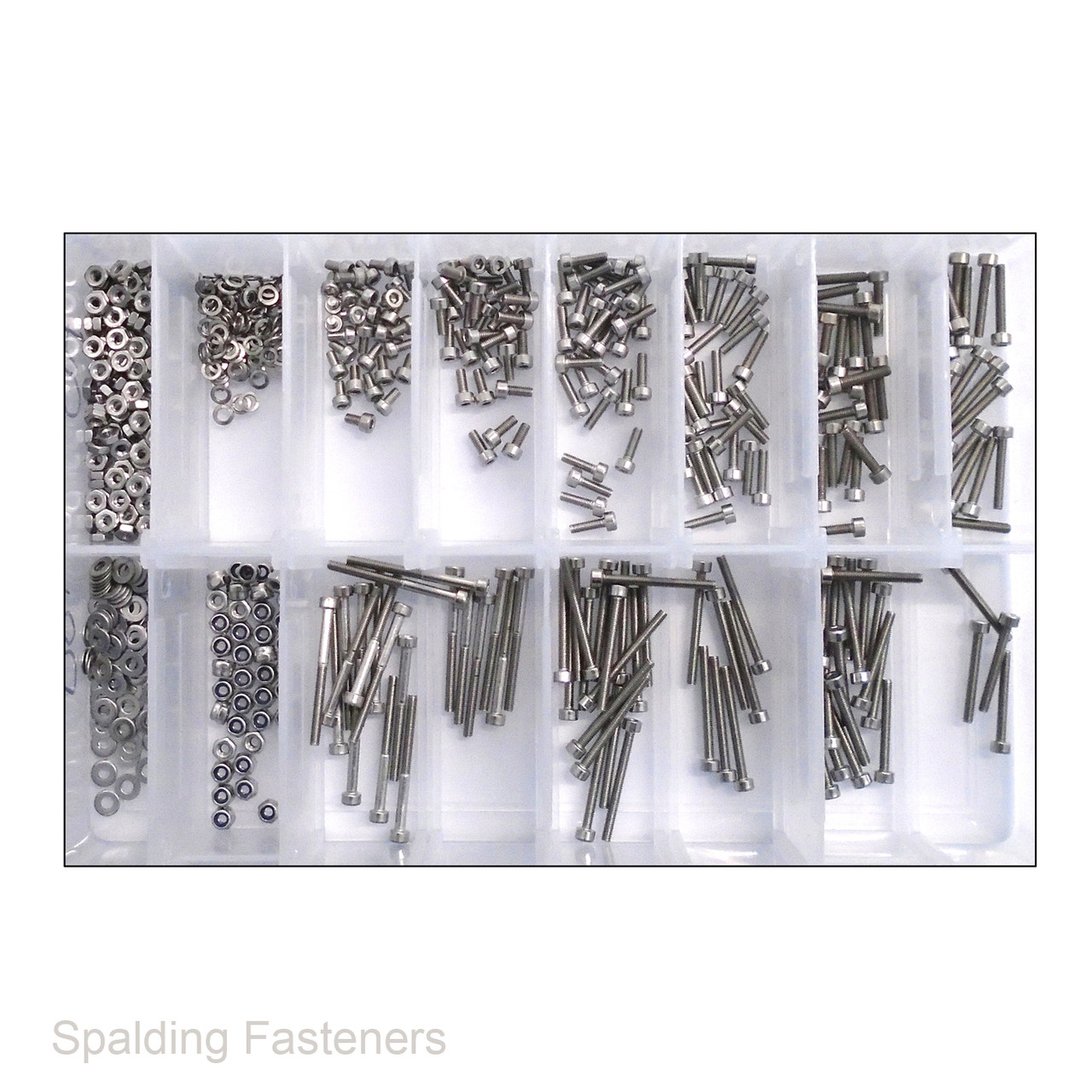 Assorted M2.5 Metric Stainless Steel Socket Cap Machine Screws, Nuts & Washers