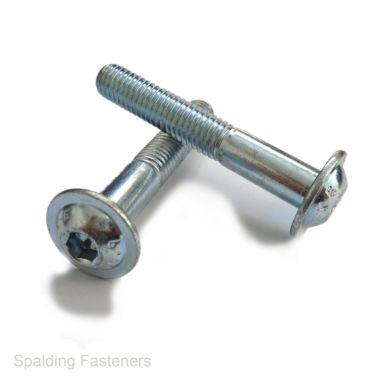 M8 Metric 10.9 Grade Zinc Plated Steel Socket Button Flange Machine Screws