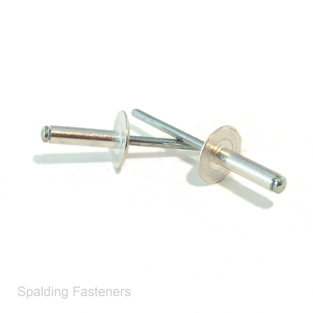 PEELED POP RIVETS LARGE FLANGE HEAD ALUMINIUM/STEEL 4MM 4.8MM