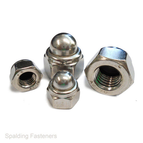 Metric A2 Stainless Steel Nylon Insert Locking Dome Acorn Cover Nuts