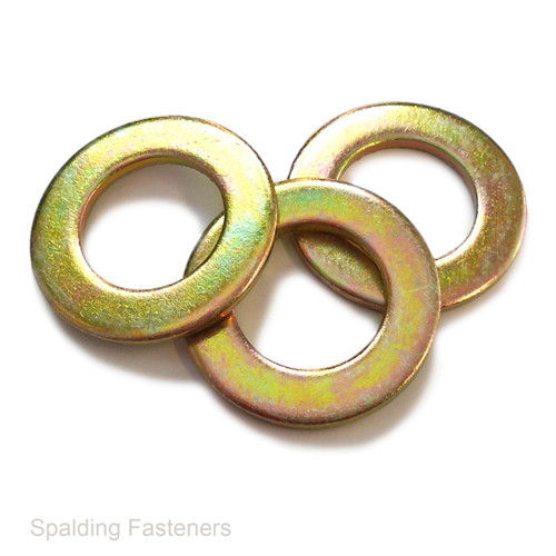 Metric Yellow Zinc Plated Steel Form A Flat Washers