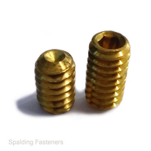 BRASS UNC ALLEN KEY SOCKET SET CUP POINT GRUB SCREWS 1/4 - 20 - Spalding  Fasteners