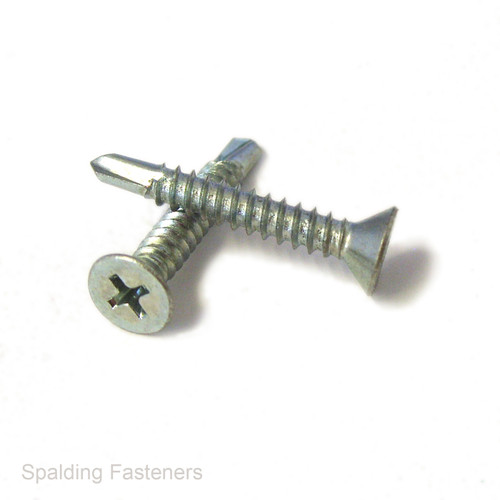 No6 Countersunk Phillips Self Drilling Screws - Zinc Plated. Wood to Steel