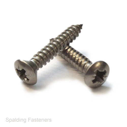 No.7 A2 Grade Stainless Steel Raised Countersunk Pozi Head Self Tapping Screws