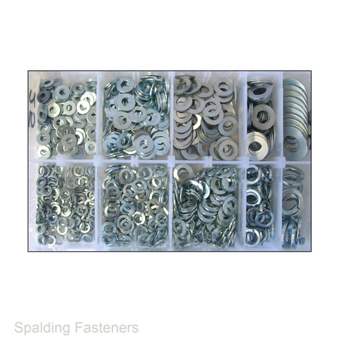 Assorted Imperial Zinc Plated Steel Flat & Spring Washers