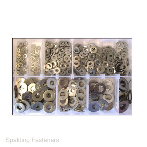 Assorted 3/16" To 1/2" Imperial A2 Stainless Steel Flat Washers