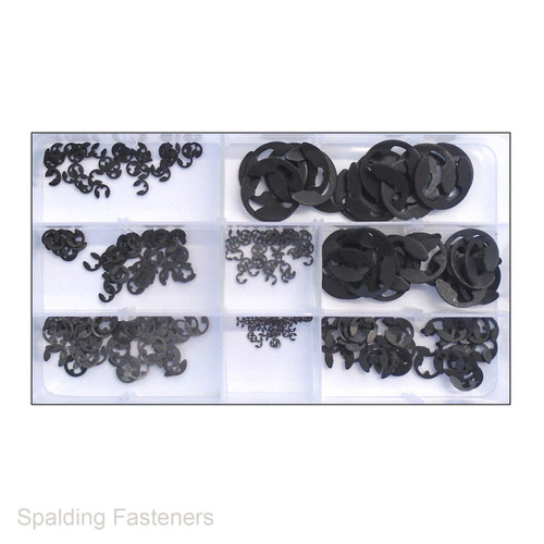 ASSORTED E CLIPS 1.7MM - 15.5MM METRIC STEEL