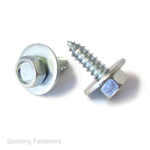 No.10 Zinc Hexagon Sems Acme Screws With Captive Washer