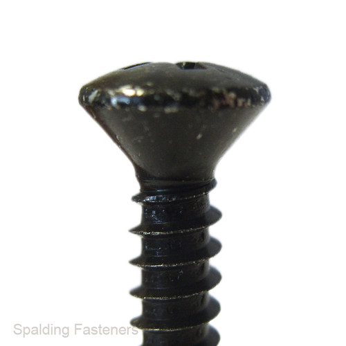 No.4 (2.9mm) Black Raised Countersunk Pozi Self Tapping Screws DIN 7983