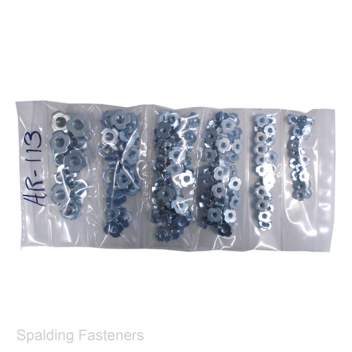 Assorted Metric Zinc Plated Steel Pronged Tee Nuts