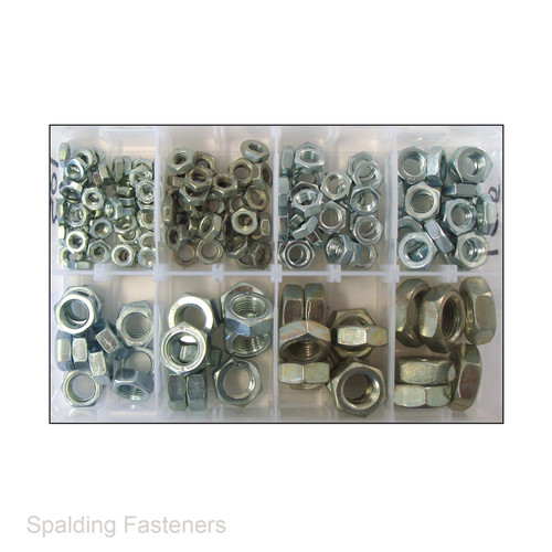 Assorted UNF Zinc Lock Nuts 1/4" To 3/4"