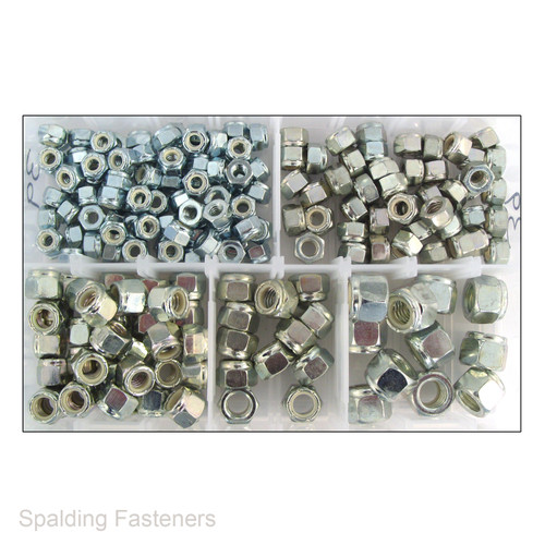 Assorted UNC H.T Zinc Plated Nyloc Nuts