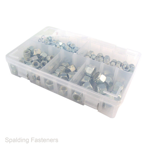 Assorted UNC H.T Zinc Plated Nyloc Nuts