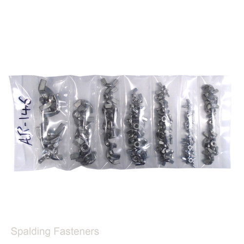 Assorted 146 Metric Stainless Steel Wing Nuts - M3 to M12