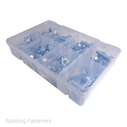 M8 METRIC 8.8 ZINC ASSORTED FLANGE BOLTS & NUTS ASSORTED SETS
