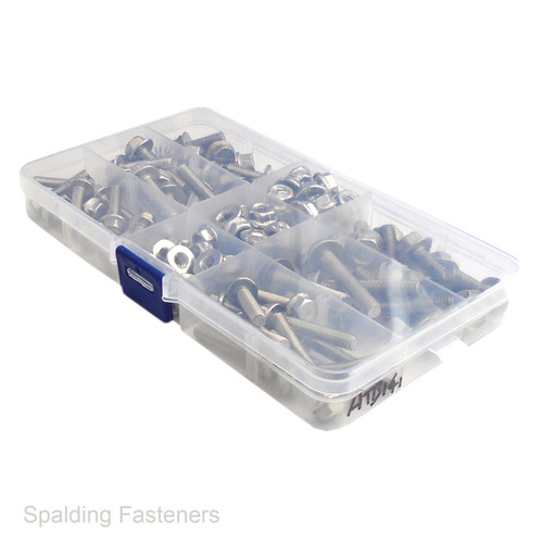 Assorted Metric Stainless Non Serrated Flange Nuts & Bolts