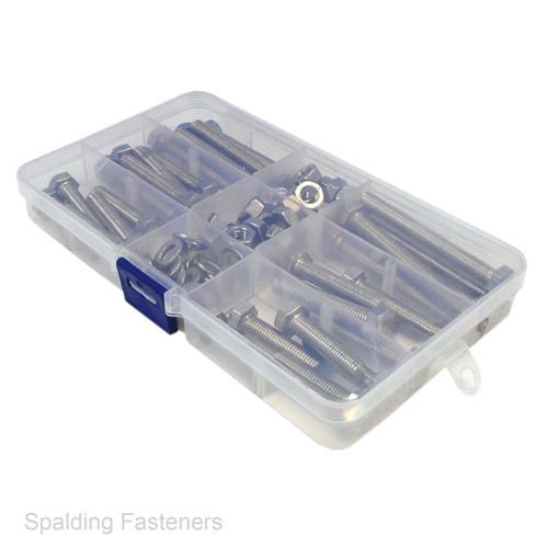 Assorted M7 Metric Stainless Hexagon Screws, Nuts & Washers