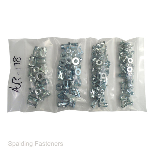 105 Assorted Zinc Plated Metric Spyder Jack Nuts