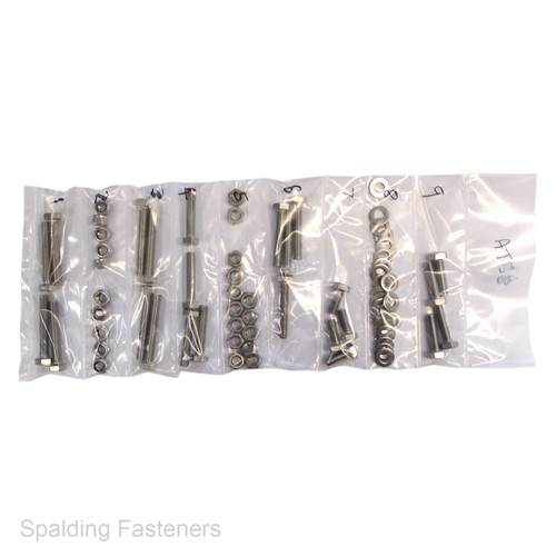 Assorted M8 Metric A2 Stainless Steel Hexagon Sets, Bolts, Nuts & Washers