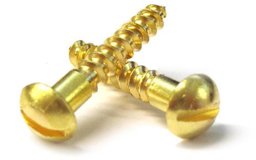 No.12 Brass Round Slotted Wood Screws
