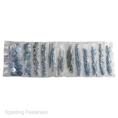 Assorted M5 Metric Zinc Hex Head Set Screw Fully Threaded Bolts, Nuts & Washers
